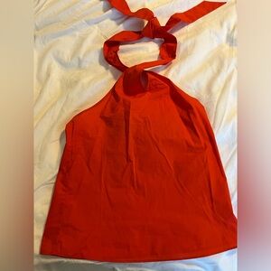 J. Crew Vibrant Red Halter Blouse